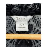 Ariat Black Burnout Velvet Sheer Tunic Top Women's M Boho Western Long Sleeve Photo 2