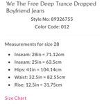 Free People  Deep Trance boyfriend jean NWT Photo 3
