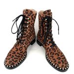 Stuart Weitzman Sondra Leopard Cheetah Suede Leather Combat Boots US 6.5 - EU 37 Photo 8