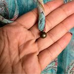 Adiva Womens Size S Sheer Chiffon Paisley Fairy Boho Halter Whimsical‎ Top Blue Photo 3