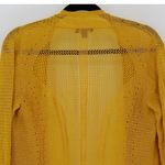 Alfani $78 Petite Medium Mustard Yellow Open Knit Linen Blend Boho Cardigan Photo 5