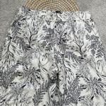 Tahari  Women’s 100% Linen Wide Leg Pants Pull On High Rise Crop Printed XL Photo 2