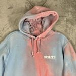 Sisters Shirt Womens Small Blue Pink Tie Dye Hoodie Sweatshirt Casual Athleisure Photo 3