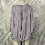 NSF Silk Floral Printed Balloon Sleeve Top Red Green Size US XS‎ Photo 7