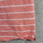 Talbots  Womens Dress 14 Orange White Striped Linen Blend Sleeveless Lace Crochet Photo 13