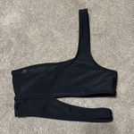 Lulus Sun And Games Black One Shoulder Cut Out Swim Bikini Top Size XS Photo 3