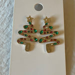 Gap : Gold Tone Festive Christmas Tree Holiday Earrings Photo 0