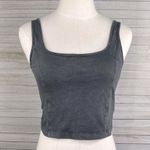 Aerie  Cropped Tank Top 100% Cotton Washed Charcoal Gray-Medium Photo 0