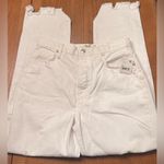 We The Free Free People Tapered Baggy Boyfriend Distressed White Jeans Sz 26 NEW Photo 8