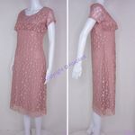 Reserved NEW lace ruffle chest short sleeve midi sheath dress, S Photo 2