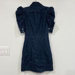 FRAME Gillian Denim Dress 4 Blue Chambray Mini Puff Short Sleeve Button Cotton Photo 6