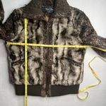 Regent Park Womens Large‎ Faux Fur Brown Metallic Gold Coat Jacket Shiny Animal Photo 11