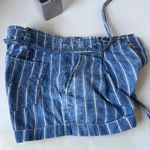 American Eagle Striped Jean Womens Shorts Size 6 Y2K Coastal Preppy Paperbag Photo 4