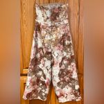 Hutch Anthropologie x Strapless Cropped Wide Leg Metallic Floral Jumpsuit Size 8 Photo 2
