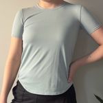 Lululemon Athletic pale green short sleeve tee top t-shirt stretch crew neck EUC Photo 0