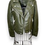 BLANK NYC | Forest Green City Jungle Vegan Leather Moto Jacket Size XS Photo 9