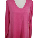 Hanes  Sport Pink Long Sleeve Athletic Tee Size XL Hot Pink Performance Shirt Photo 0