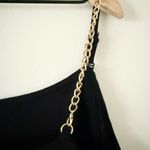 Torrid NWT  Asymmetrical Off-Shoulder Long Sleeve Top with Chain in Black Size 3 Photo 5