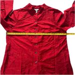 Avenue Embroidered Silk Button Up Tunic Shirt 18 / 20 Holiday Red Festive Blouse Photo 8