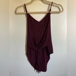 American Eagle Soft & Sexy  Maroon Ribbed Bodysuit w/ Lace Up Back #MBG Photo 9