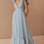 Mac Duggal  Ruffle Tiered Cut Out Chiffon Gown in Powder Blue 6 Photo 6