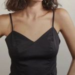 Elizabeth and James  V Neck Gathered Peplum Cami Tank Top Adjustable Black XL Photo 0