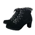Sporto  Daria Black Suede Faux Fur Lined Heeled Lace Up Winter Boots Size 8 1/2 Photo 3