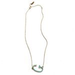 Plunder Jewelry “G” Initial Aqua and Gold Plated Vintage Necklace Photo 5