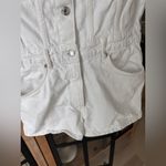 ZARA  denim playsuit romper utility white short sleeve pockets snap collar jumper Photo 8