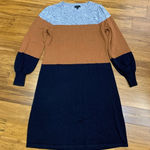 Talbots  Petite Color Block Sweater Dress Womens Size‎ Small Puff Sleeve Shift Photo 0