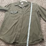 Billabong 🌹 | army green button down shirt size medium Photo 3