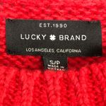 Lucky Brand 𝅺 red pom-pom crewneck sweater Photo 8