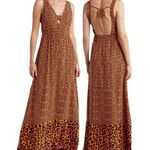Maaji  Animal Print Maxi Cover-up Dress Orange Sz M Photo 0