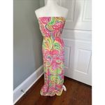 Lilly Pulitzer  Marlisa All Nighter Tropical Jersey Strapless Maxi Dress sz XS Photo 2