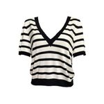 EMERSON FRY Luxe Emerson Knit Top, Mariner Stripe Tencel & Cashmere, Large White Photo 6