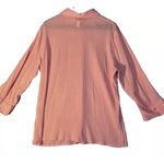 Talbots  Button Up Blouse Woman X Pink Textured Casual Work Classic Collared Photo 2