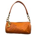 Juicy Couture Vintage Y2k Barrel Shoulder Bag Purse Leather Orange Logo Charm Photo 0