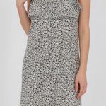 ROW A Floral Print Smocked Sundress Mini Dress Black White XL Photo 0