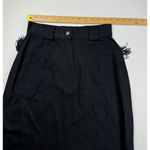 Francine Browner Fringe Skirt High Waist Vintage Career Black Size 9/10 Photo 2