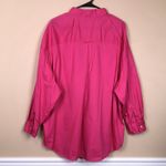 Old Navy Women’s The Boyfriend Shirt Hot Pink Long Sleeve Button-Up Photo 5