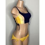Robin Piccone New. navy and yellow bikini. S/M. Retails $219 Photo 3