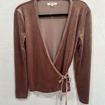 Madewell Size S Mauve Brown Velvet Wrap Top Photo 1