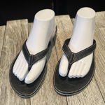 Coach Women's Signature C Debbie Leather Slide Flip Flop Sandals Black Size 10 Photo 0