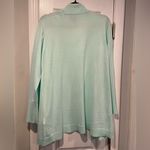 JM Collection Size LP Seafoam Open Front Gold Button Cuff Cardigan Lightweight Photo 6