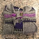 Free People  Gray Sweater Gretel Swing Hooded Cardigan Wool Angora Size XS GUC Photo 12