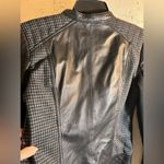 Trouve Black Quilted Bomber Jacket leather houndstooth zip up moto classic S Photo 13