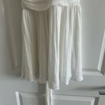 Angel Biba  Pleated Ruffle Sleeveless White Lined Dress Photo 4