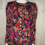 80’s Silk Blend Suit Jacket / blazer & Skirt Floral Print embroidered look skirt Pink Size 10 Photo 7