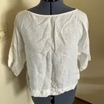 ZARA  Womens White 100% Linen Short Sleeve Top Sz S Photo 1