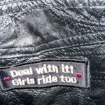 Diamond Plate Women’s Large Black Genuine Leather Biker Vest with Patches Photo 5